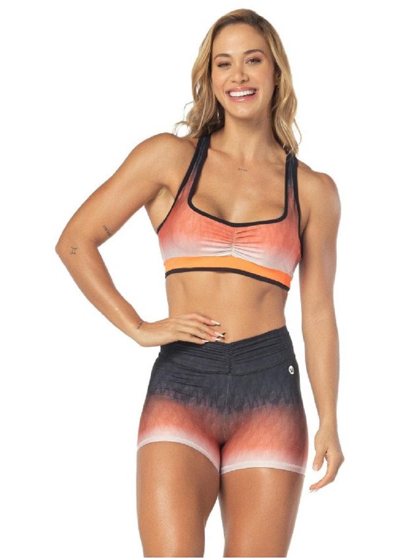 Top Vestem Iris Feminino — PRETO-LARANJA