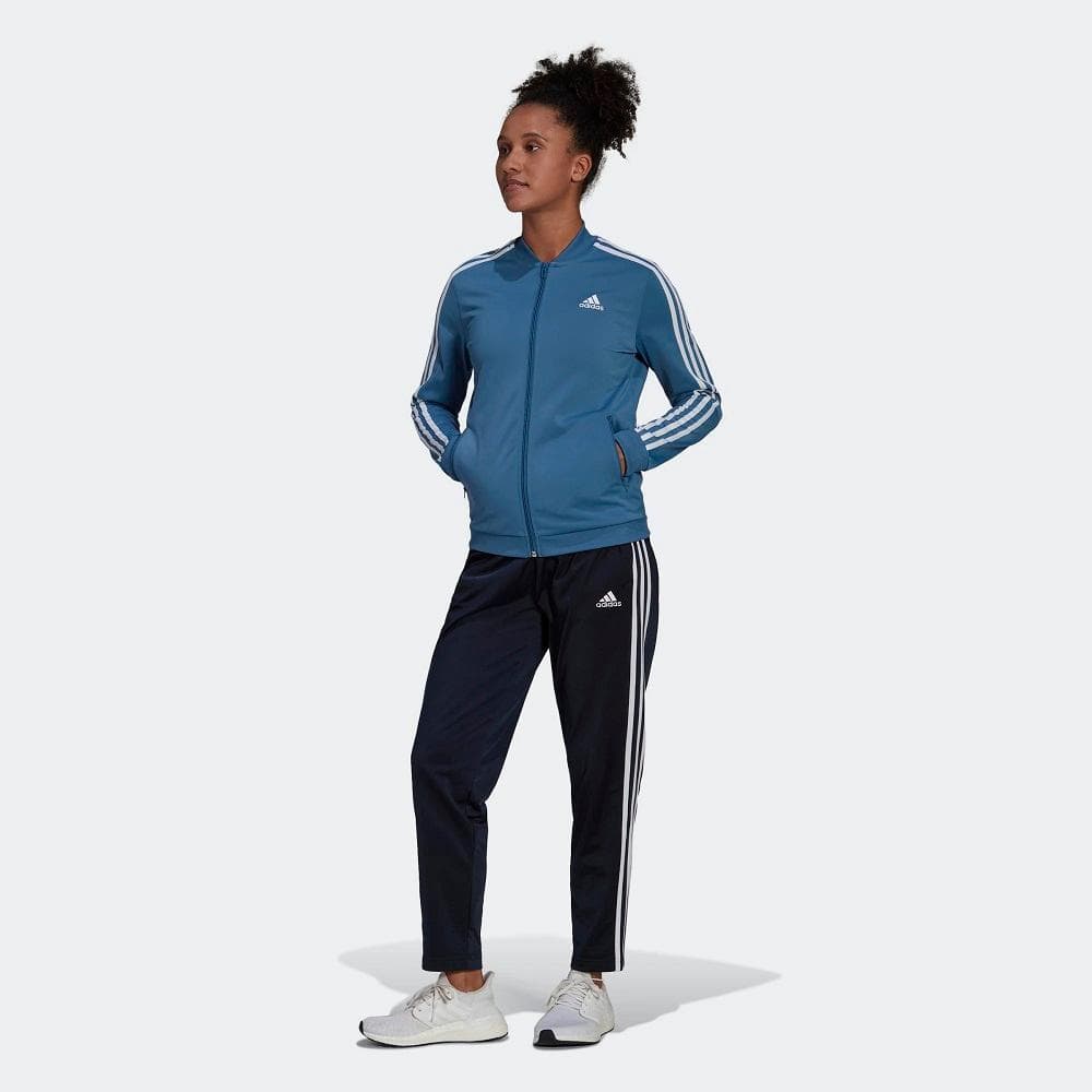AGASALHO ADIDAS FEMININO 3 LISTRAS REF:HC3006 — AZUL