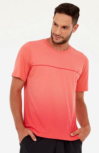 Camiseta Alto Giro Skin Fit Degrade Ref:2030702 — CORAL PEACH